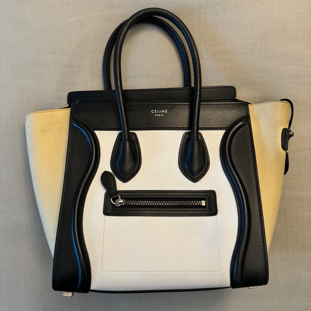 💛CELINE💛Tricolor Leather Micro Luggage Tote Bag